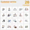 Customer Service icon set. Collection of simple elements such as the agent console, call center, case priority, customer Royalty Free Stock Photo