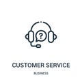 customer service icon vector from business collection. Thin line customer service outline icon vector illustration. Linear symbol