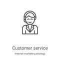 customer service icon vector from internet marketing strategy collection. Thin line customer service outline icon vector