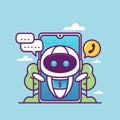 Customer service illustration with robot Royalty Free Stock Photo
