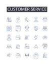 Customer service line icons collection. Client relations, Customer satisfaction, Consumer support, Guest experience