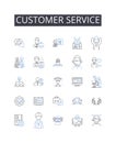 Customer service line icons collection. Client relations, Customer satisfaction, Consumer support, Guest experience