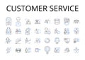 Customer service line icons collection. Client relations, Customer satisfaction, Consumer support, Guest experience