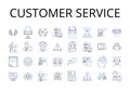 Customer service line icons collection. Client relations, Customer satisfaction, Consumer support, Guest experience