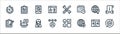 customer service line icons. linear set. quality vector line set such as hours support, settings, rating, clipboard, location,