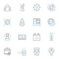 Customer service linear icons set. Satisfaction, Support, Experience, Loyalty, Response, Empathy, Attentiveness line