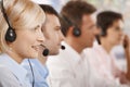 Customer service operators in a row