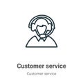 Customer service outline vector icon. Thin line black customer service icon, flat vector simple element illustration from editable Royalty Free Stock Photo