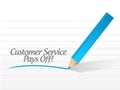 Customer service pays off message illustration Royalty Free Stock Photo