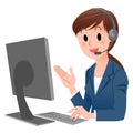 Customer service representative in headset