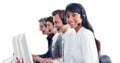 Customer service representatives with headset on Royalty Free Stock Photo