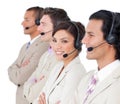 Customer service representatives standing in a row Royalty Free Stock Photo