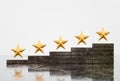 Customer service and Satisfaction with five star shape rating experience concept Royalty Free Stock Photo