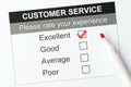 Customer service satisfaction survey form Royalty Free Stock Photo