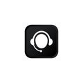 Customer, service support or communication with the operator icon modern button for web or appstore design black symbol isolated