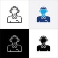 Customer service and support icon set. Help and support call icons. Entrepreneur symbol. Vector icon illustration. Contain symbol