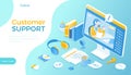 Customer service, support. Technical assistant or call center. Hotline helpdesk. Professional online consultant operator help clie