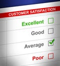 Customer service survey with average selected. Royalty Free Stock Photo