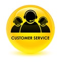 Customer service (team icon) glassy yellow round button Royalty Free Stock Photo