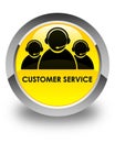 Customer service (team icon) glossy yellow round button Royalty Free Stock Photo