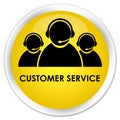 Customer service (team icon) premium yellow round button Royalty Free Stock Photo