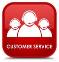 Customer service (team icon) special red square button Royalty Free Stock Photo