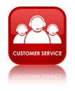Customer service (team icon) special red square button Royalty Free Stock Photo