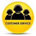 Customer service (team icon) special yellow round button Royalty Free Stock Photo