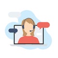 Customer Service, Technical Support, Online Chat. Stock Illustration Royalty Free Stock Photo