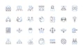 Customer service training line icons collection. Empathy, Communication, De-escalation, Patience, Conflict resolution