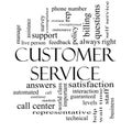 Customer Service Word Cloud Black and White