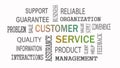 Customer Service word cloud concept on white background