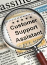 Customer Support Assistant Job Vacancy. 3D. Royalty Free Stock Photo