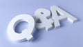 Customer Support and Communication Concept: White Q&A Typography on a Minimal Blue Background Royalty Free Stock Photo