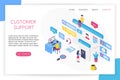 Customer support concept. Contact us. FAQ. Hotline chat consultant Helpdesk talking. Call center concept 3d isometric Royalty Free Stock Photo