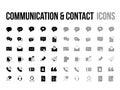 Customer support, contact, messaging, communication vector icon set