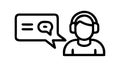 Customer Support Headset Chat Icon, vector design Generative AI Royalty Free Stock Photo