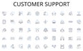 Customer support line icons collection. Dexterity, Sensitivity, Flexibility, Precision, Movement, Grasp, Touch vector