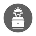 Customer, support, network icon. Gray vector design Royalty Free Stock Photo