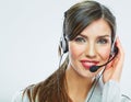 Customer support operator close up portrait. call center smili Royalty Free Stock Photo