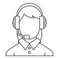 Customer support operator icon, outline style