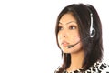 Customer support operator woman smiling - isolated Royalty Free Stock Photo