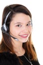 Customer support operator working in a call center office Royalty Free Stock Photo