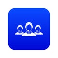 Customer support operators icon digital blue