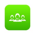 Customer support operators icon digital green