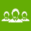 Customer support operators icon green