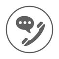 Customer support phone icon. Gray vector sketch.