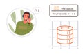 Customer Support and Secure Code Notification with Data Visualization Royalty Free Stock Photo