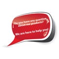 Customer support speech bubble for retailers