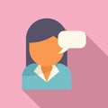 Customer talk icon flat vector. Work online Royalty Free Stock Photo